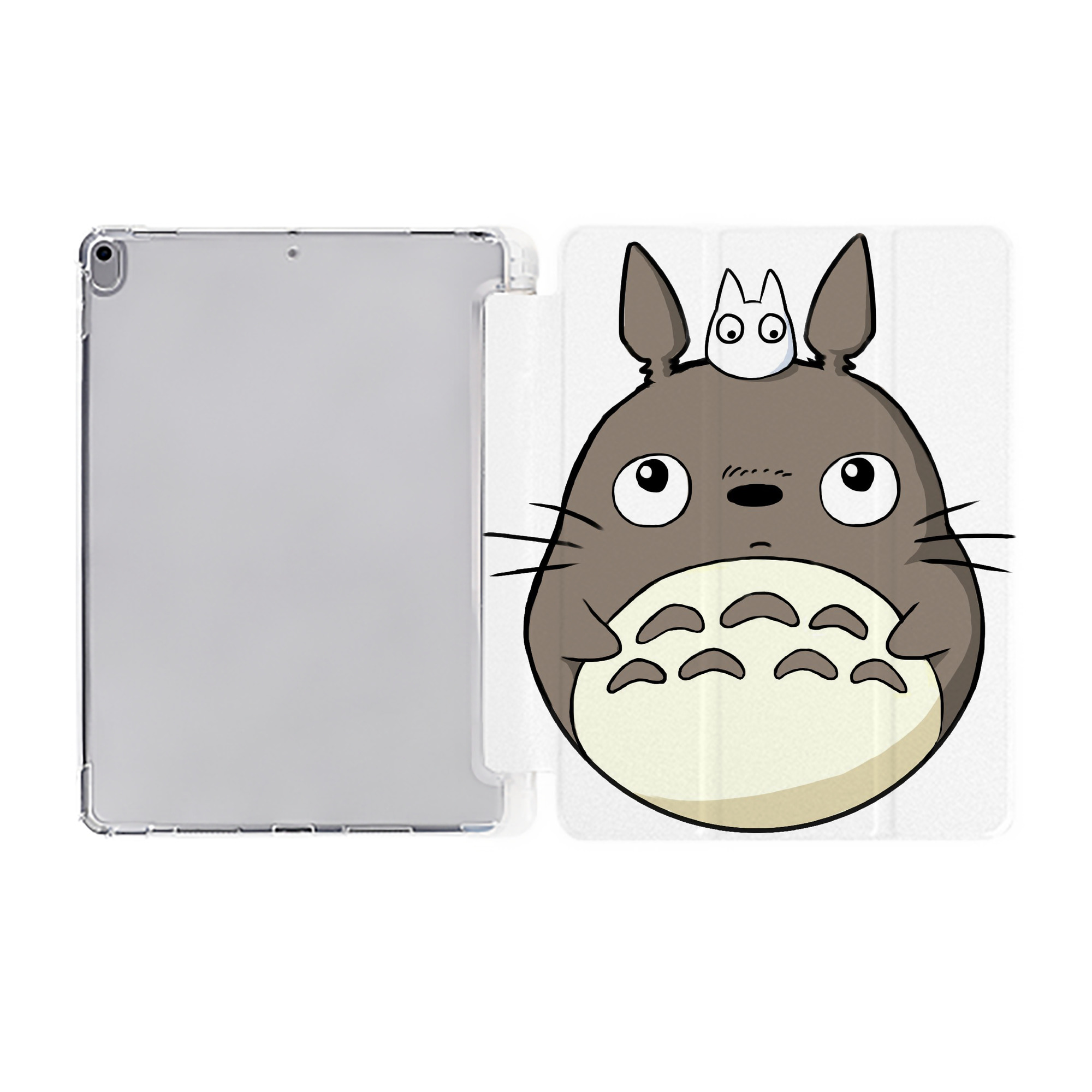 （画像用） となりのトトロ 草壁メイ 草壁サツキ My Neighbor Totoro Satsuki Kusakabe Mei Kusakabe IPad ケース ペン収納付き 三つ折りスタンド PUレザー×シリコン 対応機種9.5/10.5/10.9インチ